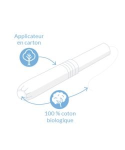 Tampons avec applicateur super BIO, 16 pièces